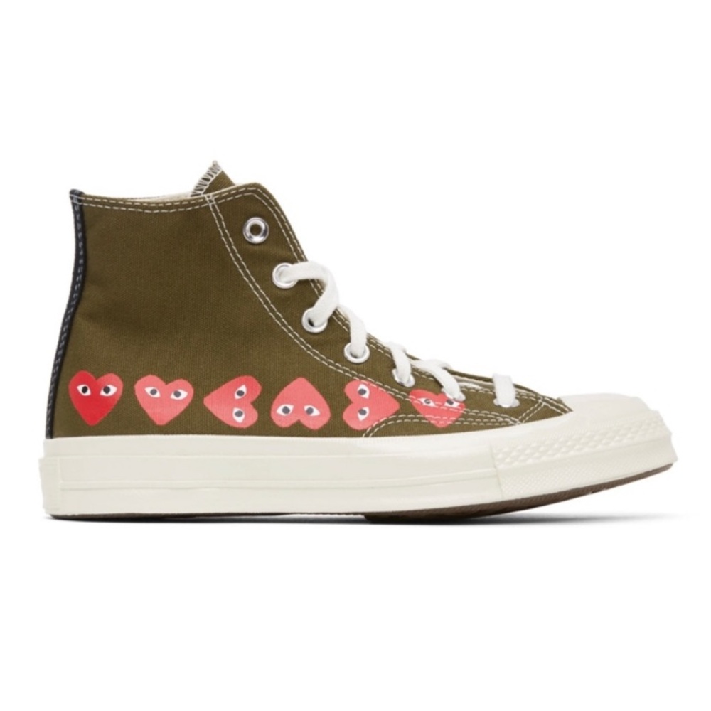 Comme des Garcons Play x Converse | Olive Green | Size 8